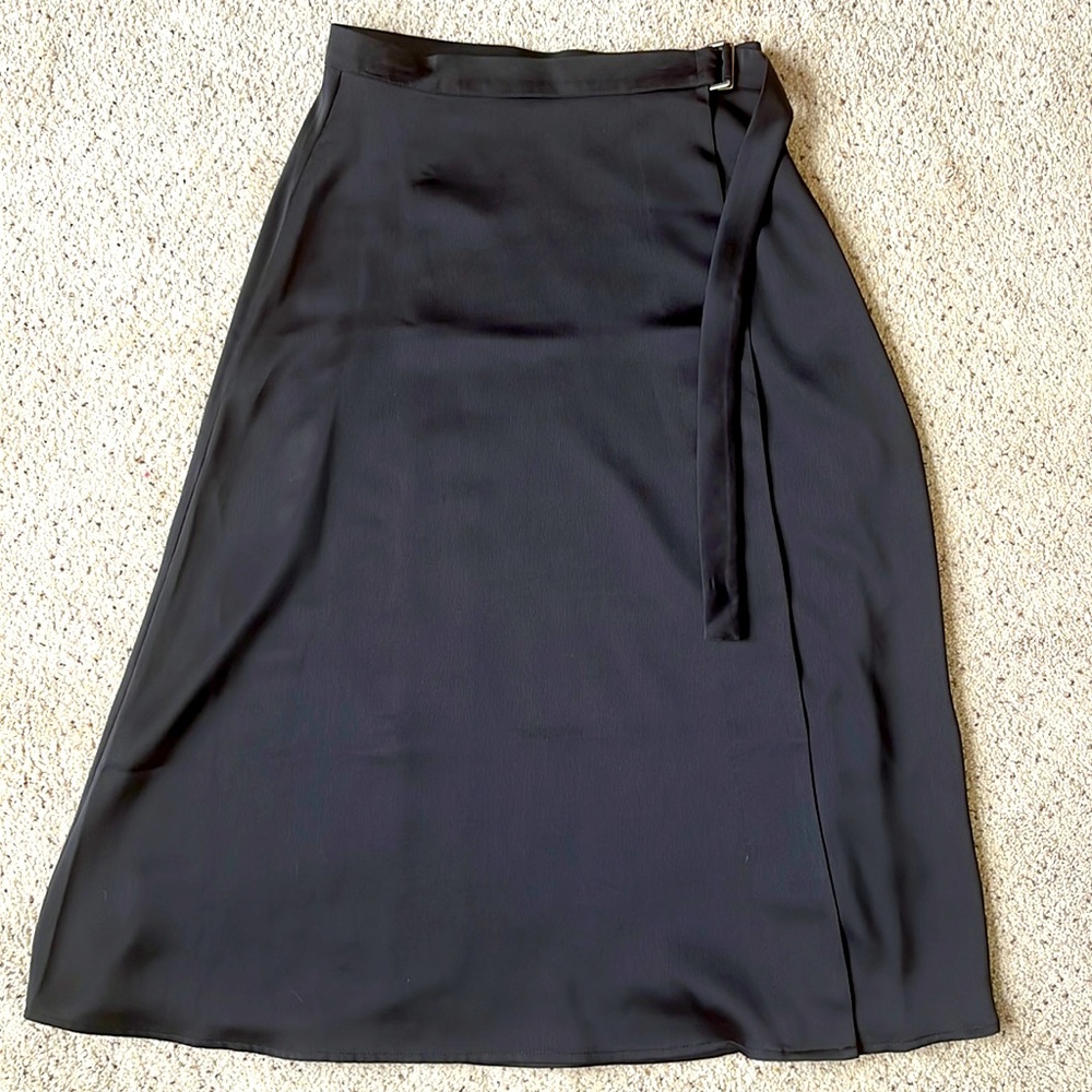 H&M satin wrap midi skirt